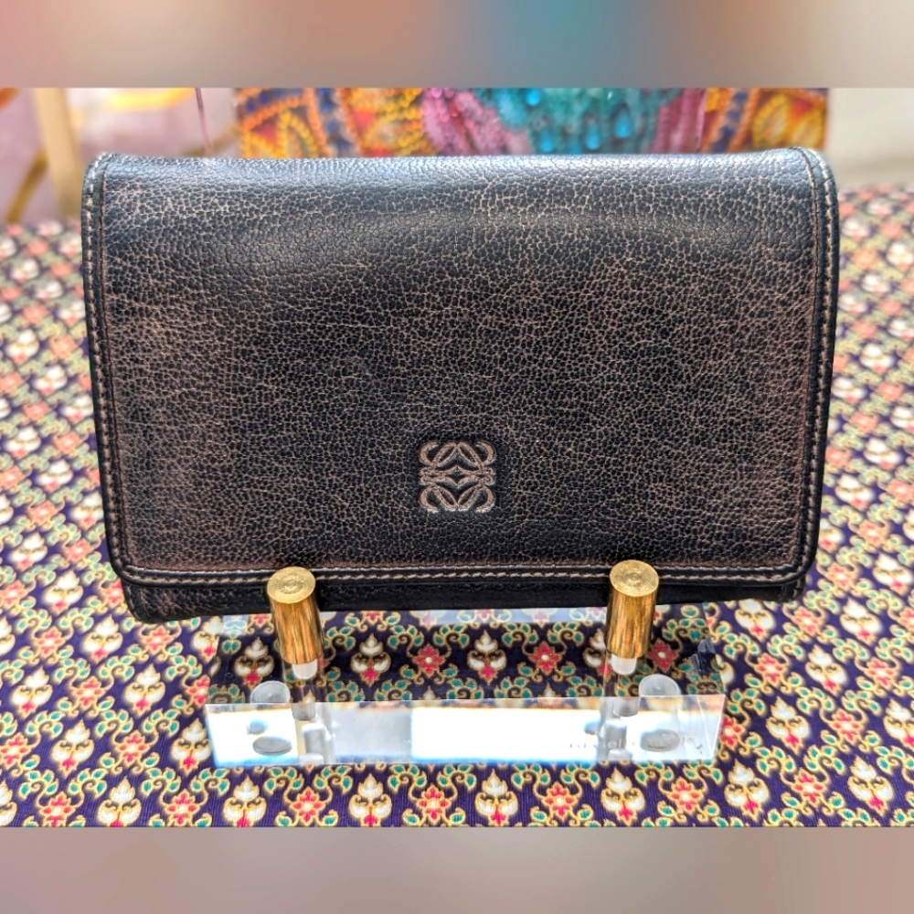 LOEWE Metallic Trifold Anangram Wallet